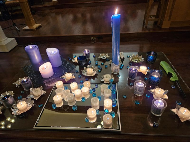 Candles at Blue Xmas Service